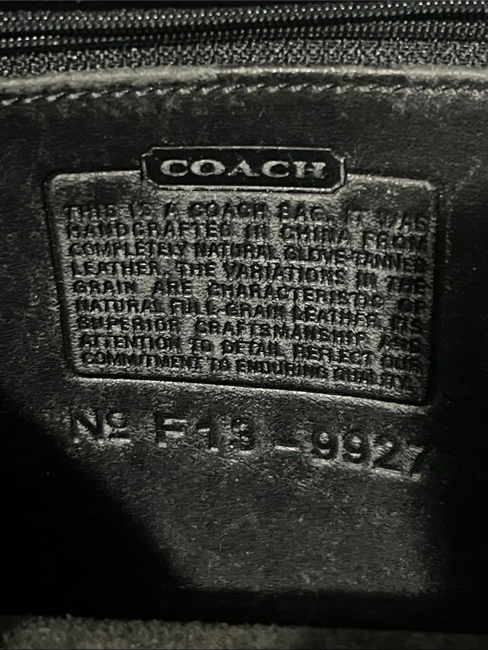 Coach Black Leather Satchel with Top Handle & Crossbody Strap F13-9927